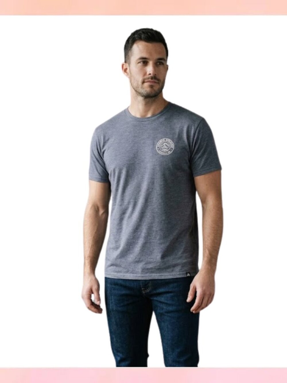 Alpine Design Graphic T-Shirt Men’s Charcoal Grey Mountain Logo Crew Neck